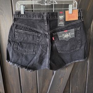 Levi's 501 High Rise Black Jean Shorts